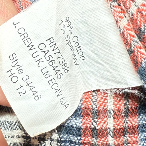 J. Crew Shirt Women's Size 0 Perfect Flannel Plaid Cotton Christmas Preppy Biho - Picture 5 of 10